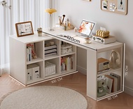 Bàn làm việc kết hợp tủ sách hiện đại chất liệu gỗ MDF màu full trắng - LAROT | GP368