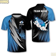 【FREE CUSTOM】3D Bowling Polo Shirts For Team BO0376 Bowling Balls And Pins With For Men, Casual Stre