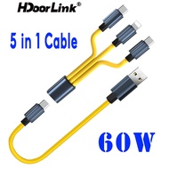 HdoorLink 3in1 USB Charge Cable 60W Type C Fast Charging USB IOS Detachable Fast Charging Cable