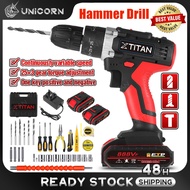 XTITAN 888VF Cordless Impact Drill 3 in 1 Cordless Impact Drill 32PCS Set Cordless Screwdriver Set H