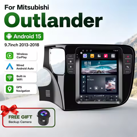 9.7'' For Mitsubishi Outlander smart car systems Android carPlay Navigation GPS Screen Carplay Wirel