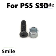SMILE 6 Sets Hard Drive Screws, Metal Cross-bonding Steel Ring,  Corrosion Resistant Black Compatible Game Console Components for PS5 SSD