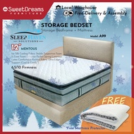 A99 Bed Frame | Frame + 12" Cooling Mattress Bundle Package | Single/Super Single/Queen/King Storage Bed | Divan Bed