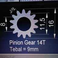 Best Products) 14T 3Dprint Pinion Gear