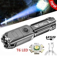 Outdoor High Light LED Flashlight XHP50 Super Bright 3000 Lumens Handheld Tactical Torch USB Recharg