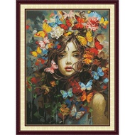 Joy Sunday Stamped Cross Stitch Ktis DMC Threads Chinese Cross Stitch Set DIY Needlework Embroidery Kit-Butterfly Beauty