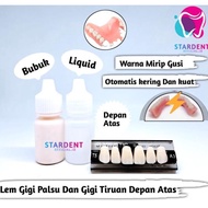 BURUAN, STOK MENIPIS! PAKET LEM GIGI PALSU DAN GIGI PALSU DEPAN ATAS