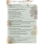 Boyfriend Application Form
