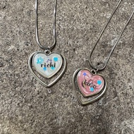 Double Love Initial Necklace - Initial Necklace - Custom Initial Letter Resin Necklace