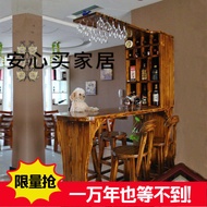 Get 8%  coupon】Household Bar Counter Solid Wood Partition Wine Cabinet Living Room Entrance Cabinet 