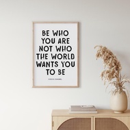 Tranh Canvas Cao Cấp | Tranh fashionista - Coco Chanel Quote Be Who You Are Fashion Poster Motivatio