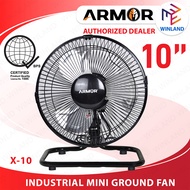 Armor by Winland by Winland by Winland Mini Industrial Ground Fan / Desk Fan with Oscillating Electr