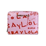西班牙 BIMBA Y LOLA 粉紅色皮革 GTAFFITI 拉鏈 銀包