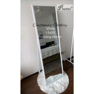 PREMO OOTD Standing Mirror- White -Shiny Gold or Wall Hanging Leaning-Full Body Decor Mirror