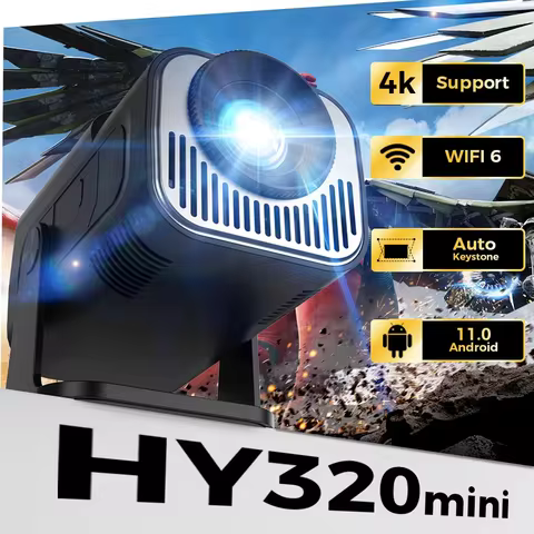 Velec HY320 Mini Projector Upgrade 4K Android 11 WiFi 6 BT 5.0 Allwinner H713 Home Outdoor Portable 