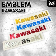 MERAH Kawasaki EMBLEM 2PCS Acrylic STICKER LOGO Embossed 3D NINJA BODY/KLX Motorcycle BODY STICKER F
