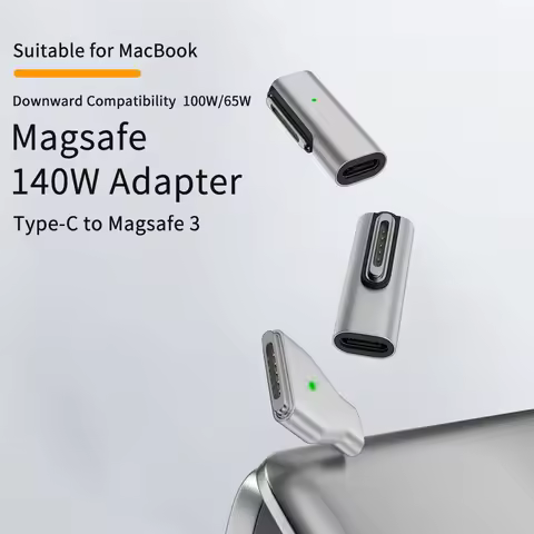 NEW USB Type-C to Magsafe 3 Magnetic Adapter PD 65W 100W 140W Quick Charger Adapter for Apple MacBoo