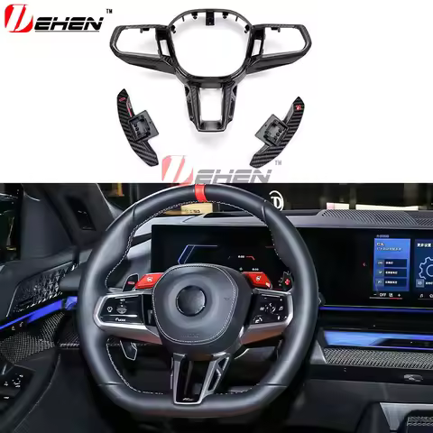 Carbon Fiber Car Steering Wheel Panel Decoration Cover Trim For BMW New 5 7Series G60 G68 G70 M5 G90