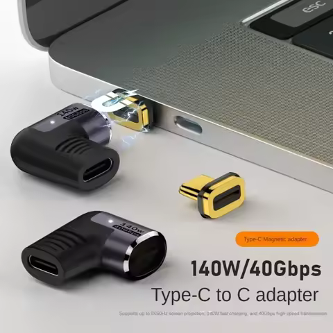 40gbps Elbow USB4.0 Magnetic Type C Adapter 8K USB C To C 140W Fast Charging Converter Cable for Tab