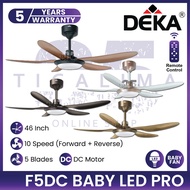 DEKA F5DC BABY LED PRO 46 Inch 5 Blades 10 Speed DC Motor Remote Control Ceiling Fan With Light Kipa