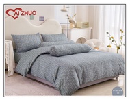 ชุดผ้าปูที่นอน AI ZHUO ผ้านวม ครบชุด6ชิ้น (ผ้าปู+ผ้านวม+ปลอกหมอน) ขนาด -6ฟุต {มีเก็บปลายทาง} ลายสวยน