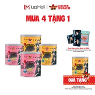 Combo 4 Khoai Tây Mister Potato Ghost Pepper 40g Mix Vị (2 Vị Ớt Carbonara 2 Phô mai Buldak)