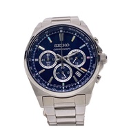 SEIKO mens watches Chronograph quartz wrist watch analogues stainless BLU SLV 8T63-01T0 Direct from 