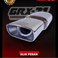 Knalpot Mobil HKS Kotak Chrom Inlet 2"Inch | Bass Bulat | Bass Adem