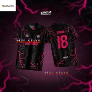 【Free Custom 】T Shirt for Men Women Custom Name Jersey Baju Sukan Berkolar Jersey Retro Collar Footb