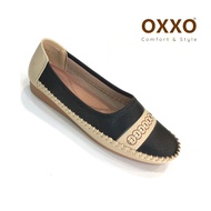 OXXO รองเท้าคัชชูส้นเตี้ย รองเท้าเพื่อสุขภาพหนังนิ่ม oxxo พี้นแบน หนังนิ่มมาก พี้นยางสั่งทำพิเศษ พี้นสูง1เซน ใส่สบาย X55403