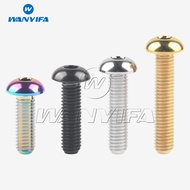 Wanyifa Titanium Ti Bolt M5x8/10/12/15/18/20/25/30mm Round Hexagon HSocket Button Head Screw for Bicycle Bottle Cage