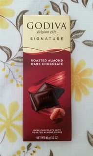 Godiva 歌帝梵 杏仁 黑朱古力 片裝 90g 現售$22