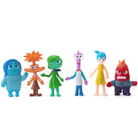 6Pcs/Set Inside Out Action Figures PVC Riley Emotional Friend Model Toys Decoration Cartoon Figurine