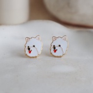 西高地白梗 West Highland White Terrier 夾式耳環 生日禮物 狗