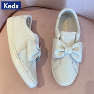 Keds White Shoes Leather Bow Loafers Flat Bottom Slip-On Casual Korean Version Lazy Leather Women's Shoes Shopping Mall hello
