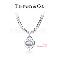 [ต้นฉบับ]Tiffany & Co Return สร้อยคอ Tiffany® สร้อยคอลูกปัดเงิน สร้อยคอจี้พร้อมป้ายหัวใจเงินสเตอร์ลิ