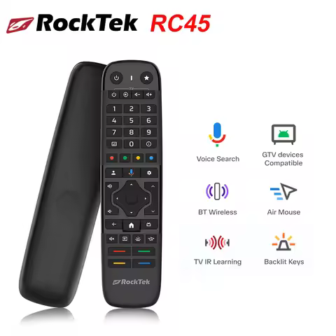 RockTek RC45 Wireless Voice Remote Compatible with Google TV BOX RockTek G2 GX1 GT1 TV Box GB1 GS1 D