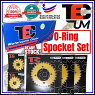 TEC SPOCKET SET ORING LC135 RXZ 415HOX122 HEAVY DUTY GOLD CHAIN LC 135 415 O-RING O RING REAR FRONT 