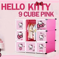 🟢HELLO KITTY 9 cube  Wardrobe/ Almari Baju
