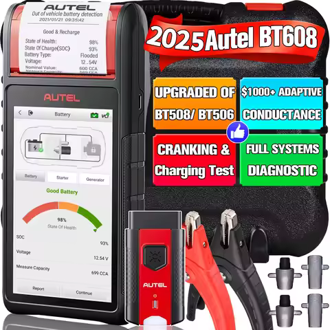 Autel BT608E Electrical System Battery Health Analyzer All System Diagnostics Read/Clear Codes Upgra