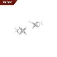 Top Cash Jewellery 10K Lab Grown Shinning Star Diamond Stud Earrings