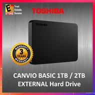 4t1F TOSHIBA CANVIO BASIC 1TB / 2TB USB3.0 EXTERNAL HARD DISK (BLACK)
