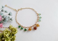 滿天星 // 天然翡翠A貨 冰種綠翡 黃翡 紅翡 美國14K包金鍊