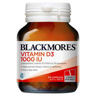 Blackmores Vitamin D3 1000 IU แบลคมอร์ส วิตามินดี 3 1000 ไอยู 60 Capsules หมดอายุ 02/08/2024
