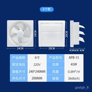 ST-⚓6Inch Exhaust Fan Kitchen Household Exhaust Fan Oil Pumping Fan Noise Reduction Easy Cleaning Toilet Shutter Ventila