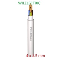kabel listrik kawat nym 4 x 1.5 / 4x1.5 mm supreme ecer putih tunggal