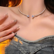 Extremely bright heart-shaped zircon stone necklace for women - DT 651