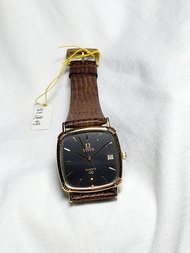 瑞士百年名錶鐵達時TITUS獨特設計款錶，耀黑底色錶面，優質電鍍金色搭配優質牛皮錶帶，獨顯美感。