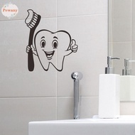 PEWANYMX Wall Paper, Teeth Brushing Pattern Cartoon Wall Sticker, Bathroom Decoration Self-adhesive Cute Waterproof Mirror Decals Kitchen