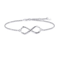 YZSFMZGE Infinity Bracelet/Anklet for Women 925 Sterling Silver Adjustable Infinity Bracelet Ankle D